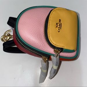 Mini Coach Backpack Bag Charm In Colorblock